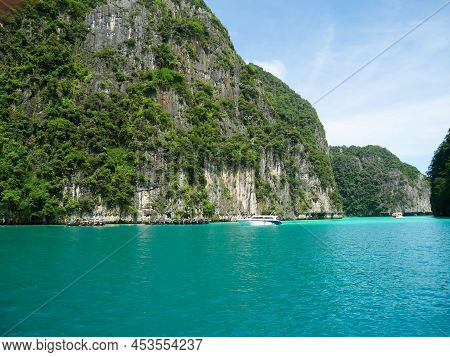 Long-tail Boats With Crystal Clear Water At Pileh Lagoon, Krabi, Thailand