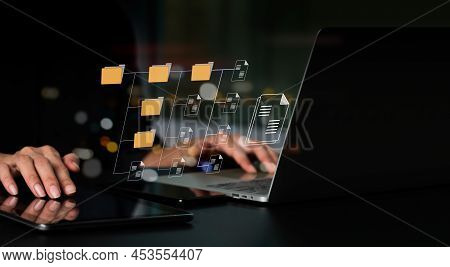 It Consultant Installing Document Management System (dms) On Laptop Computer With Document Directory