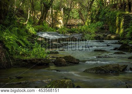 Surrounding Landscape Of The Estanislau Fountain Park And The Lourido River That Divides The Parishe