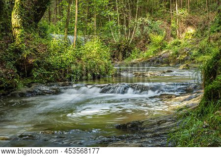 Surrounding Landscape Of The Estanislau Fountain Park And The Lourido River That Divides The Parishe
