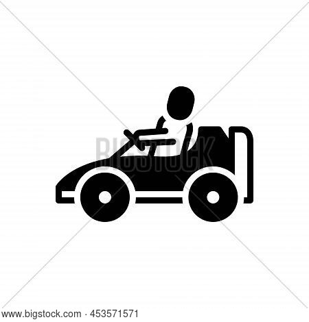 Black Solid Icon For Rides Car Transport Motorcycle Adventure Road Drive Jaunt
