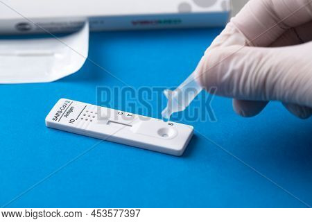 Covid Rapid Antigen Nasal Test. Self Test At Home Or At Corona Test Station.