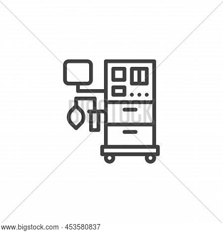 Anesthesia Machine Line Icon. Linear Style Sign For Mobile Concept And Web Design. Medical Anesthesi