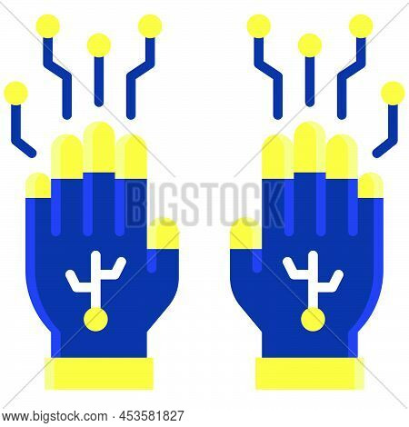 Vr Gloves Icon, Metaverse Related Vector Illustration