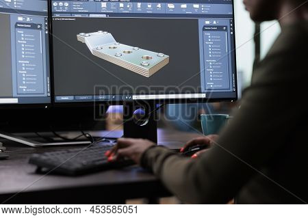 Close Up Of Graphics Industry Person With High Modelling Skills Working With Advanced Software Techn