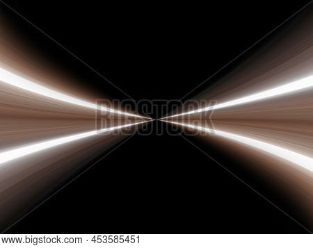 Abstract Illustration, Colorful Light Streaks (white And Brown) Running From The Center Of The Image