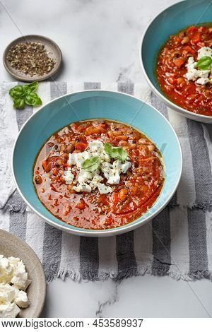 Fasolada Is A Traditional Greek Soup With White Beans And Vegetables
