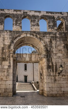 View Of The Silver Gate Of The Diocletian's Palace In Split, Croatia