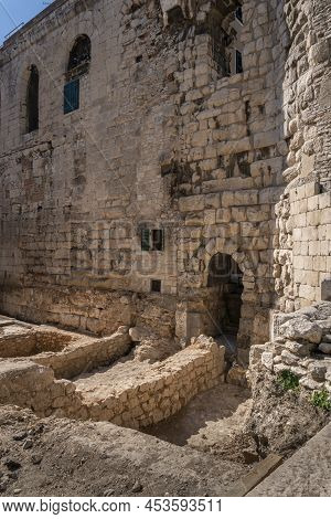Excavations By The External Walls Of The Diocletian's Palace In Split, Croatia