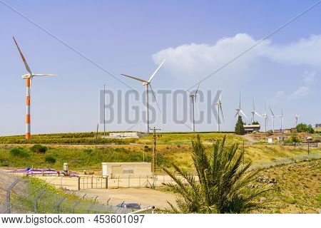 View Of Wind Turbine In The Sirin Heights, Lower Jordan Valley, Northern Israel