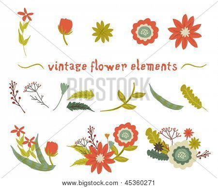 Elementos vintage flor