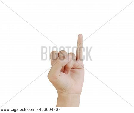 Close Up Asian Female 15-20 Age Hand Show Little Finger, Gesture Of Making A Promise, Pinkie Finger 