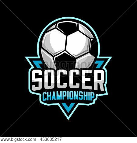 Football Logo Vector Design, Vector A Ball	On Black Background