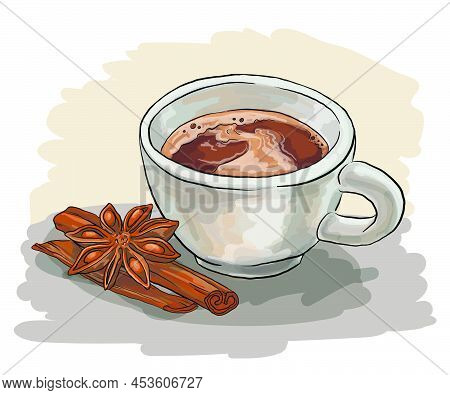 Espresso Illustration That Can Be Used For Menu Books And Cafe Promotions. It Can Also Be Used To De