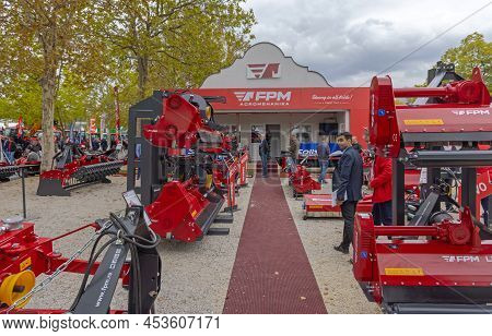 Novi Sad, Serbia - September 21, 2021: Tractors And Farm Equipment Manufacturer Fpm Agromehanika At 