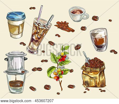 Set  Illustration That Can Be Used For Menu Books And Cafe Promotions. It Can Also Be Used To Decora