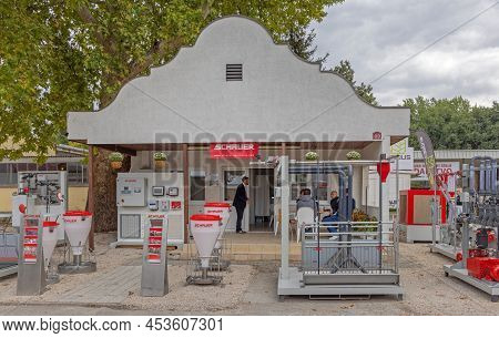 Novi Sad, Serbia - September 21, 2021: Farm Equipment Automation Schauer Company At Agriculture Expo