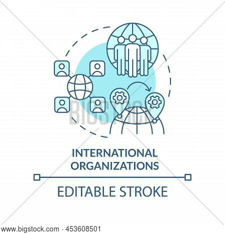 International Organisations Turquoise Concept Icon. States Union. Institution Example Abstract Idea 