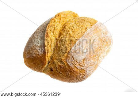 Fresh Bread Roll On White Isolated Background