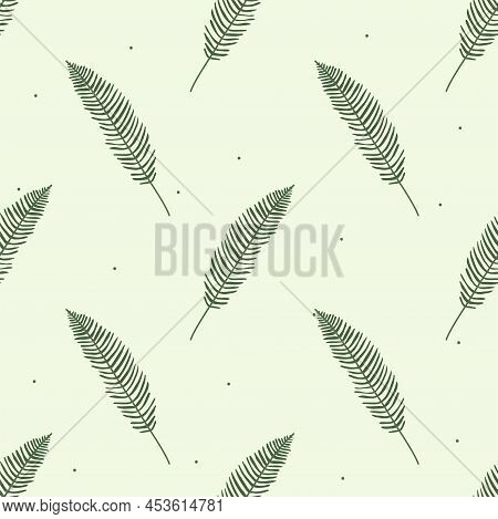 Vector Flat Hand Drawn Seamless Pattern With Houseplant