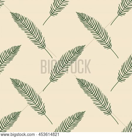 Vector Flat Hand Drawn Seamless Pattern With Houseplant