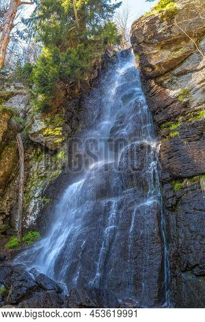 Waterfall Bystre Near Of The Hrinova Village In Central Slovakia, Europe.