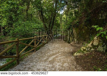 Surrounding Landscape Of The Estanislau Fountain Park And The Lourido River That Divides The Parishe