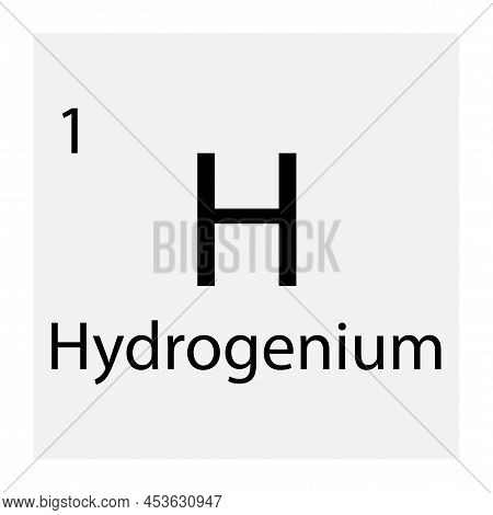 Black Hydrogenium Symbol On White Background. Vector Illustration. Stock Image.