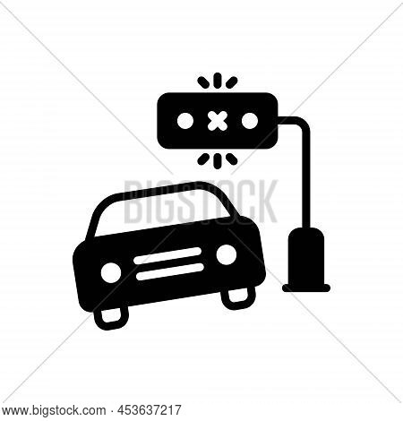 Black Solid Icon For Violation Traffic Accident Overtaking Contravention Infringement Outrage Neglig