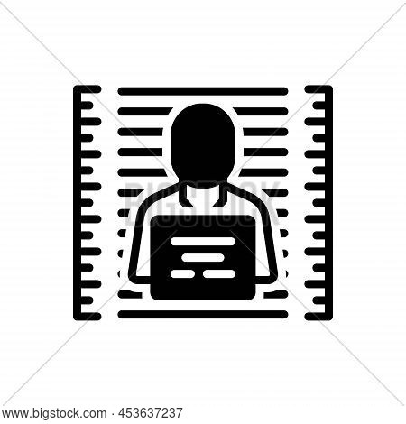 Black Solid Icon For Convicted Criminal Delinquent Guilty Doomed Blameworthy Imprison Reconvict