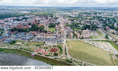 Tczew, Poland - August 26, 2021: Aerial View On Tczew City.