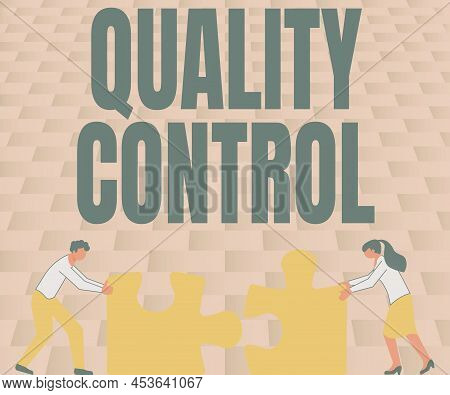 Handwriting Text Quality Control. Business Idea Insure That Product Or Service Sold Due To Standards