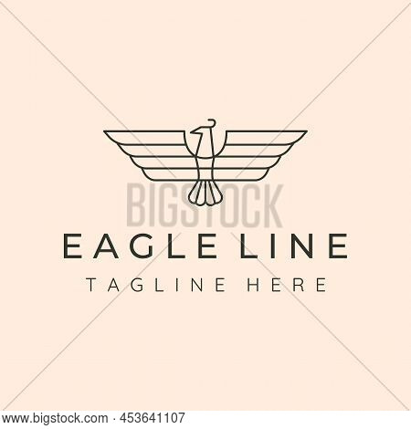 Eagle Minimalist Line Art Logo Vector Symbol Illustration Design