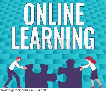 Conceptual Display Online Learning. Word For Larning With The Assistance Of The Internet And A Compu