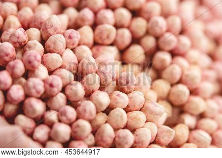 Many Small Pink Flowers In Macro. Soft Focus. Beautiful Background Or Backdrop For Invitation Cards.