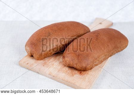 Chocolate Choco Long John Buns Bread With Copy Space For Text