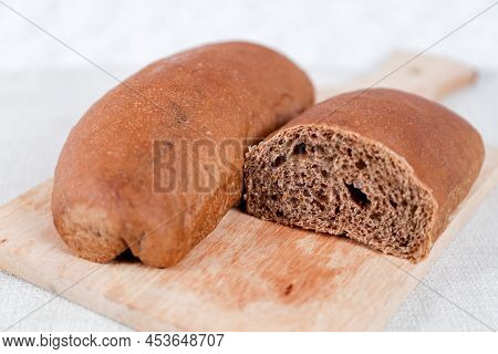 Chocolate Choco Long John Buns Bread With Copy Space For Text