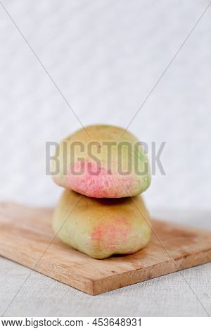 Rainbow Long John Buns Bread With Copy Space For Text