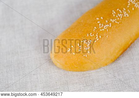 Milk Plain Long John Buns Bread With Copy Space For Text