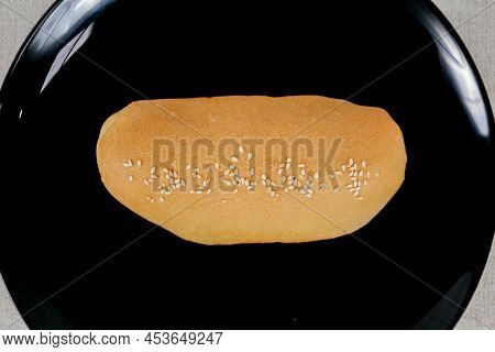 Milk Plain Long John Buns Bread With Copy Space For Text
