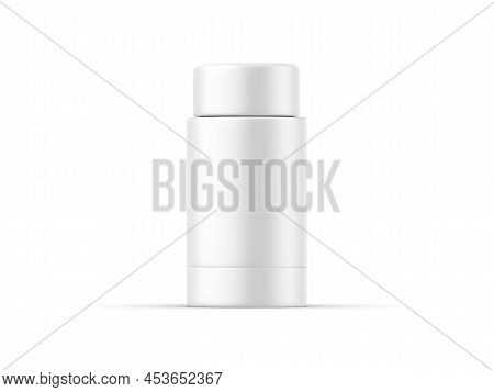 Matte Roll On Deodorant And Lip Balm Tube, Mock Up Template On Isolated White Background, 3d Illustr