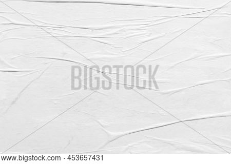 White Crumpled And Creased Paper Poster Texture Background