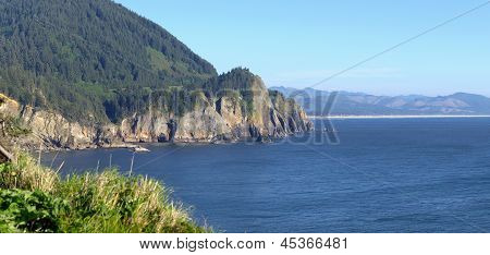 Cape Falcon Viewpoint Oregon Coast Panorama.