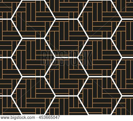 Herringbone Parquet Laminate Floor Wall Texture With Honeycomb. Herringbone Floor Seamless Pattern