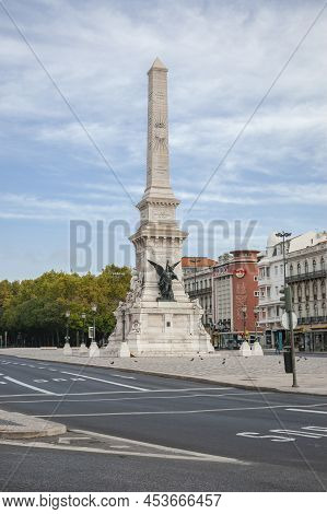 Lisbon, Portugal - September 11, 2011: View To The Monument To The Restorers, Restauradores Square