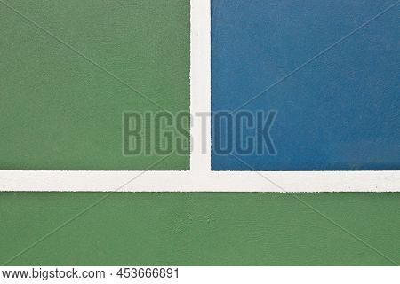Blue And Green Tennis, Paddle Ball, Basketball, Pickleball Court Sports And Recreation Concept