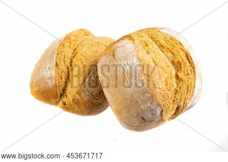 Fresh Bread Roll On White Isolated Background