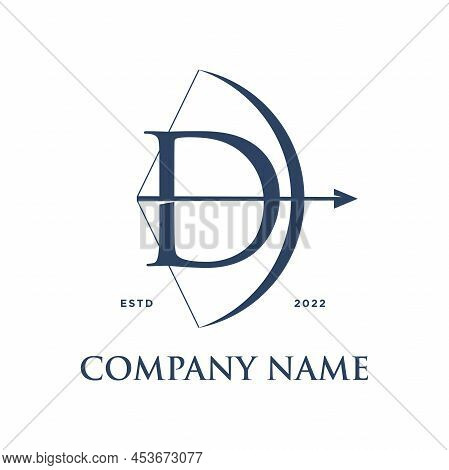 Modern And Sleek Illustration Logo Design Initial D Combine With Bow. The Logo Good For Your Any Com