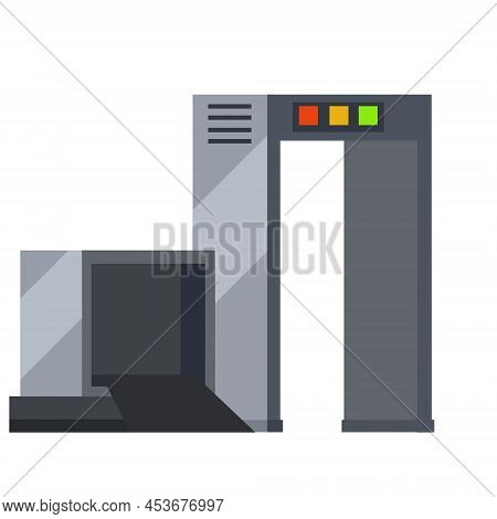 Metal Detector. Safety Frame. Checking Dangerous Items. Airport Counterterrorism Equipment. Modern T