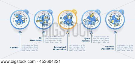 Institutions Examples Circle Infographic Template. Organizations. Data Visualization With 5 Steps. P